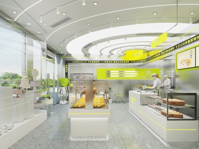 现代烘焙坊蛋糕面包店3D模型下载